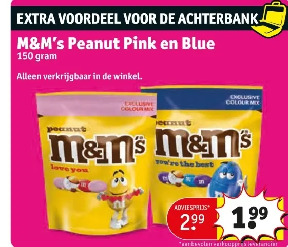 Aanbieding: M&M's Peanut Pink en Blue