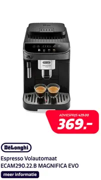 Aanbieding: De'Longhi ECAM290.22.B MAGNIFICA EVO