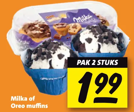 Aanbieding: Milka of Oreo muffins