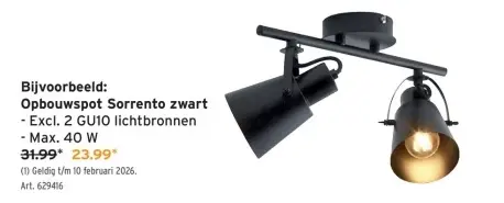 Promotie: Opbouwspot Sorrento zwart