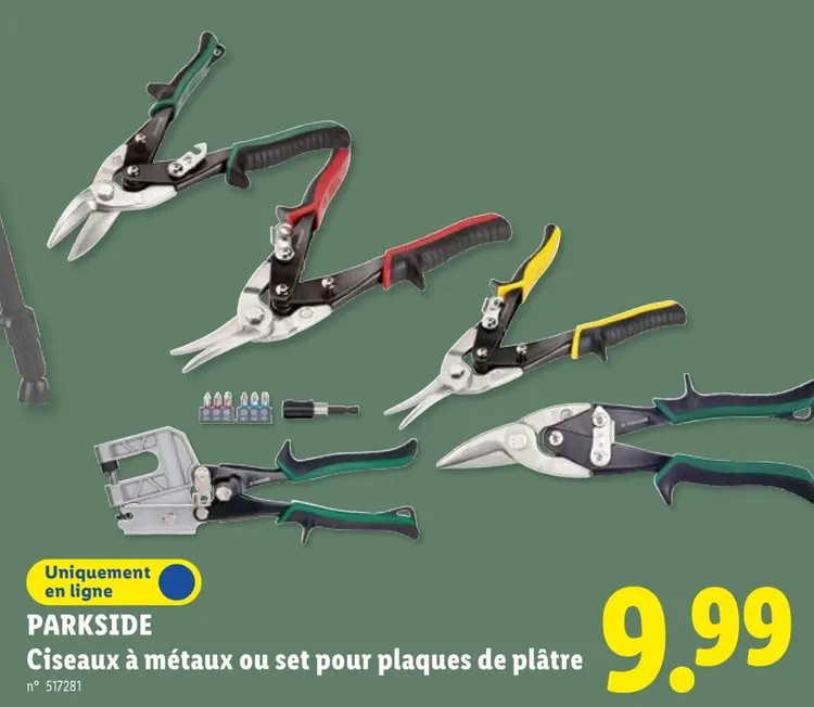 Offre: Ciseaux à métaux ou set pour plaques de plâtr