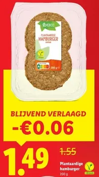 Aanbieding: Plantaardige hamburger