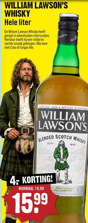 Aanbieding: William Lawson's Whisky 100 cl