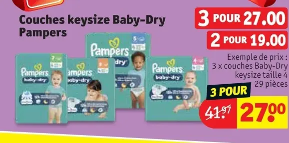 Offre: Couches keysize Baby-Dry