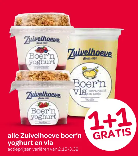 Aanbieding: Alle Zuivelhoeve boer'n yoghurt en vla
