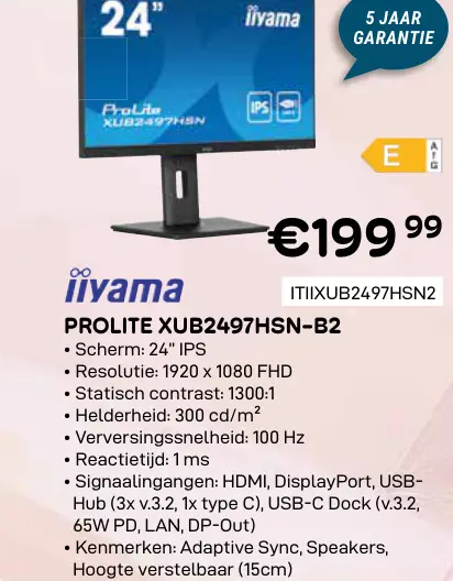 Promotie: Prolite xub2497hsn-b2