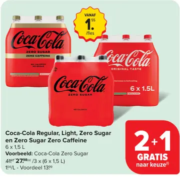 Aanbieding: Coca-Cola Regular, Light, Zero Sugar en Zero Caffeine