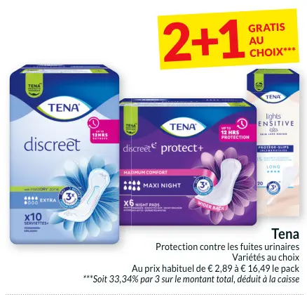 Offre: Protection contre les fuites urinaires