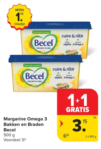 Promotie: Margarine Omega 3 Bakken en Braden