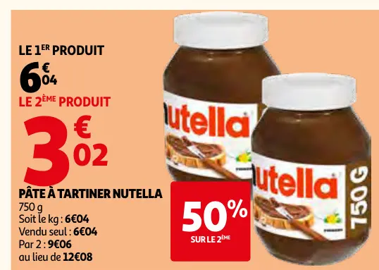 Offre: Pâte à tartiner Nutella
