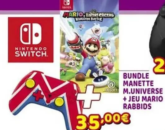 Offre: Bundle manette m.universe + jeu mario rabbids