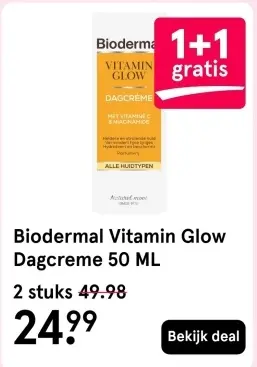 Aanbieding: Biodermal Vitamin Glow Dagcreme