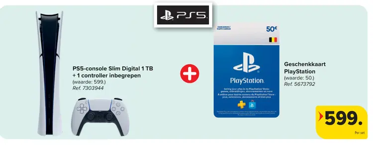 Promotie: PS5-console Slim Digital 1 TB + Geschenkkaart PlayStation
