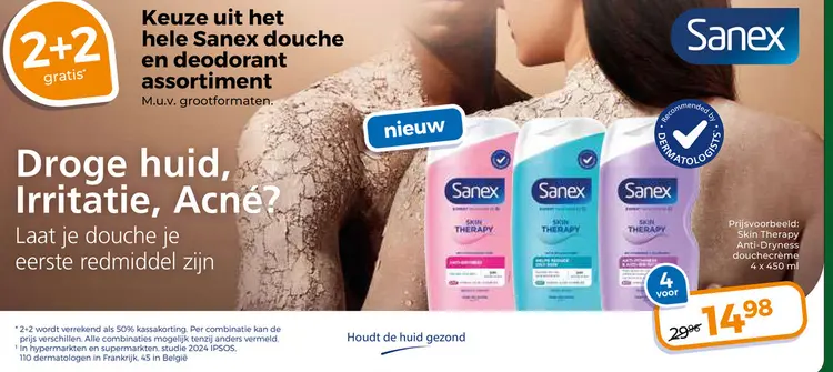 Aanbieding: Sanex Skin Therapy Anti-Dryness douchecrème