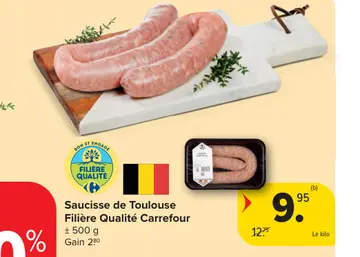 Offre: Saucisse de Toulouse Filière Qualité Carrefou