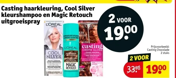 Aanbieding: Casting haarkleuring, Cool Silver kleurshampo en Magic Retouch uitgroeispray
