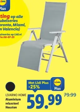 Aanbieding: LIVARNO HOME Aluminium relaxstoel Houston