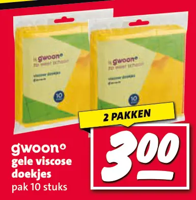 Aanbieding: gele viscose doekjes