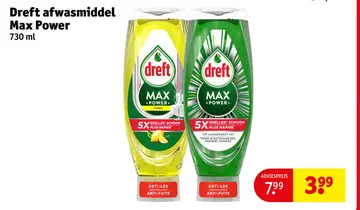 Aanbieding: Dreft afwasmiddel Max Power