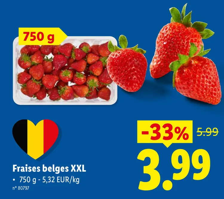Offre: Fraises belges XXL