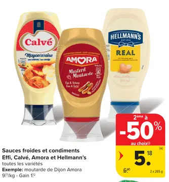 Offre: Sauces froides et condiments