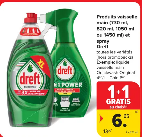 Offre: Produits vaisselle main et spray