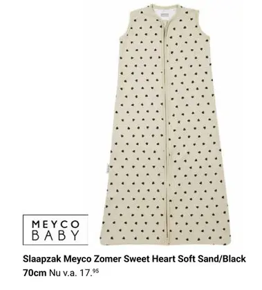 Aanbieding: Slaapzak Meyco Zomer Sweet Heart Soft Sand/Bl