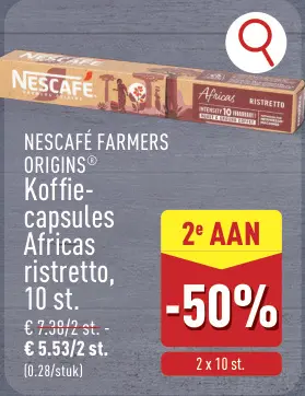 Promotie: Koffie-capsules Africas ristretto