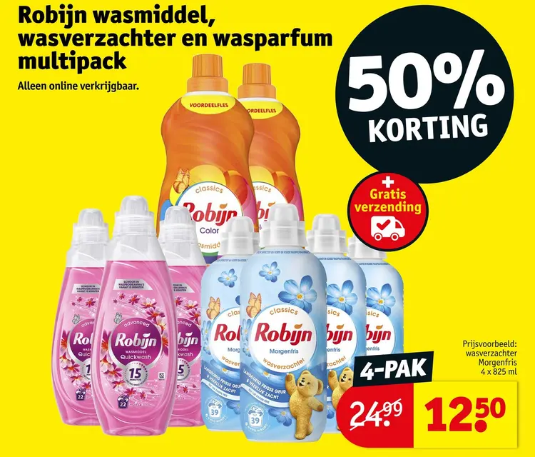 Aanbieding: Robijn wasmiddel, wasverzachter en wasparfum multipack