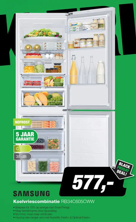 Aanbieding: Samsung RB34C605CWW/EF Koel-vriescombinatie