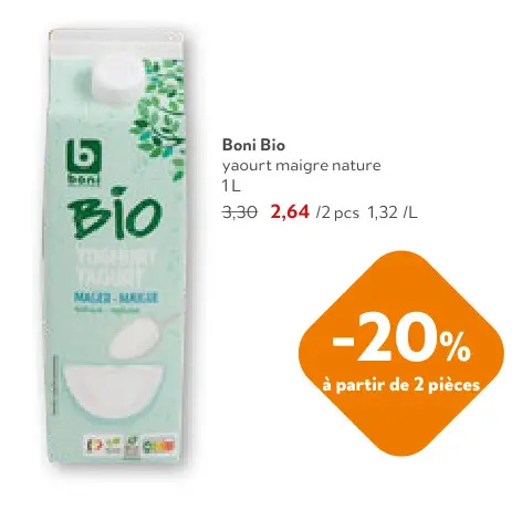 Offre: Yaourt maigre nature