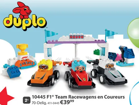 Aanbieding: LEGO 10445 DUPLO F1 team racewagens en coureurs