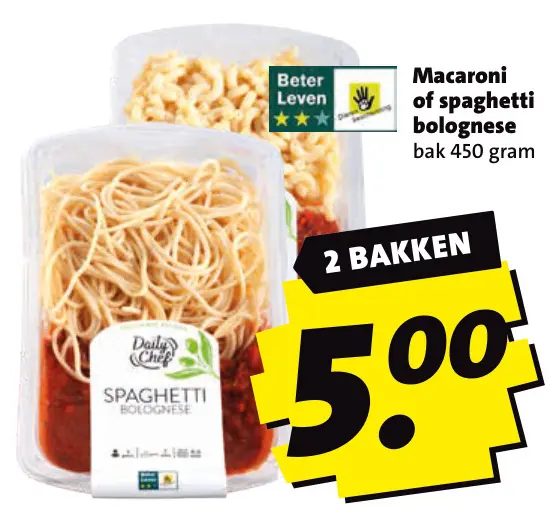 Aanbieding: Macaroni of spaghetti bolognese