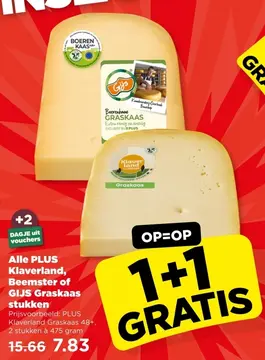 Aanbieding: PLUS Klaverland, Beemster of GIJS Graskaas stukken