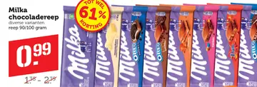 Aanbieding: Milka chocoladereep