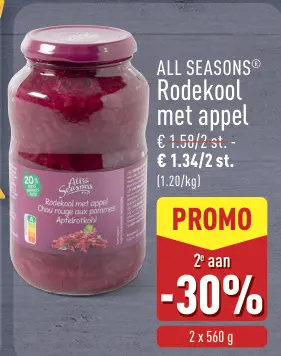 Aanbieding: Rodekool met appel