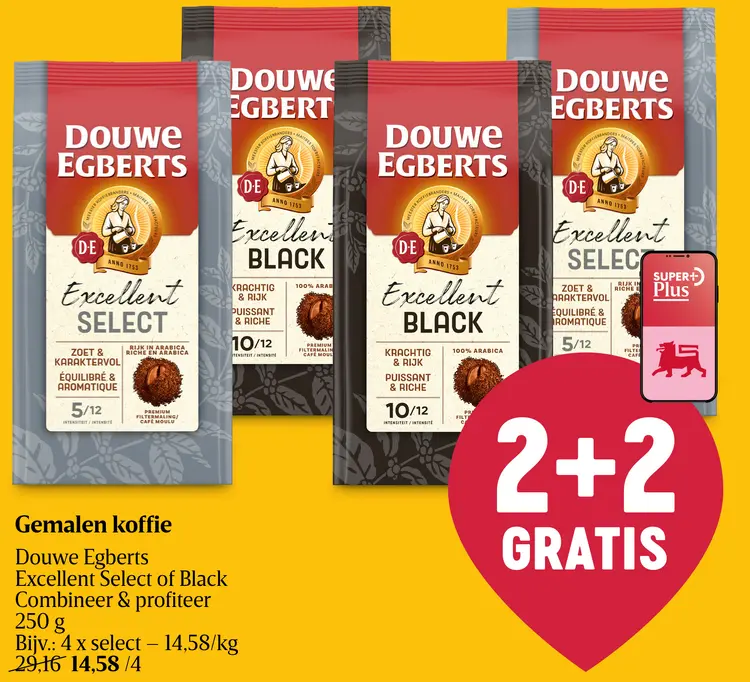 Promotie: Gemalen koffie Douwe Egberts Excellent Select