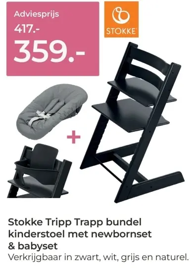 Aanbieding: Tripp Trapp bundel kinderstoel met newbornset & babyset