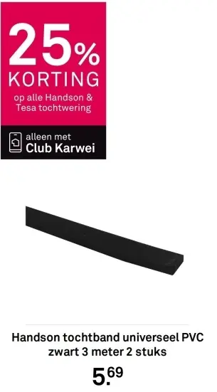 Aanbieding: Tochtband universeel PVC zwart