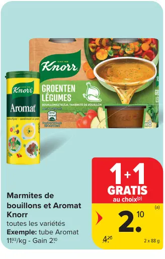 Offre: Marmites de bouillons et Aromat