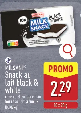 Offre: Snack au lait black & white