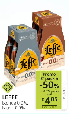 Offre: Leffe Blonde 0,0%, Brune 0,0%