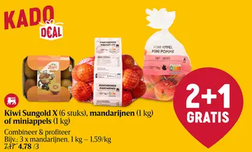 Aanbieding: Kiwi Sungold X, mandarijnen of miniappels