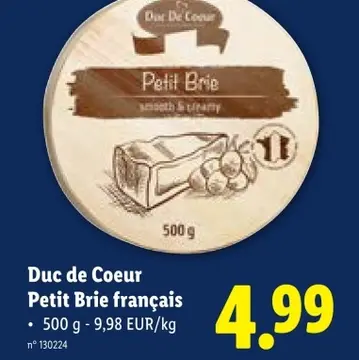 Offre: Duc de Coeur Petit Brie français