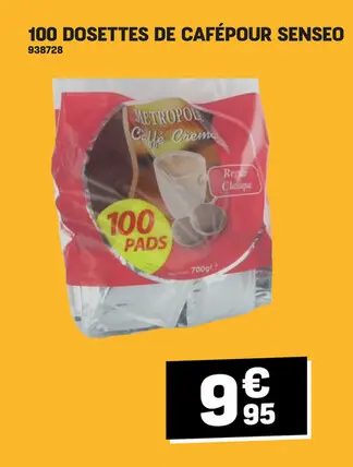 Offre: Dosettes de cafépour senseo
