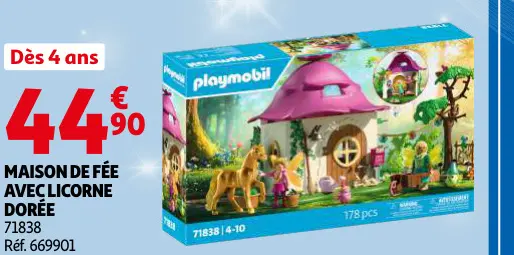 Offre: Maison de fée avec licorne dorée