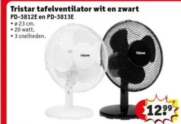 Aanbieding: Tristar tafelventilator wit en zwart