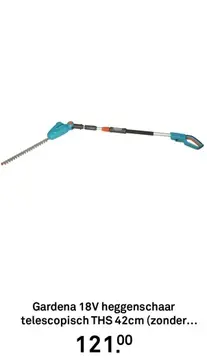 Aanbieding: Gardena 18V heggenschaar telescopisch THS 42c