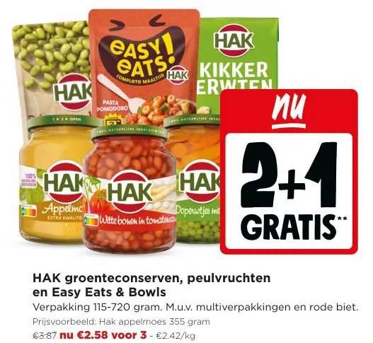 Promotie: groenteconserven, peulvruchten en Easy Eats & Bowls
