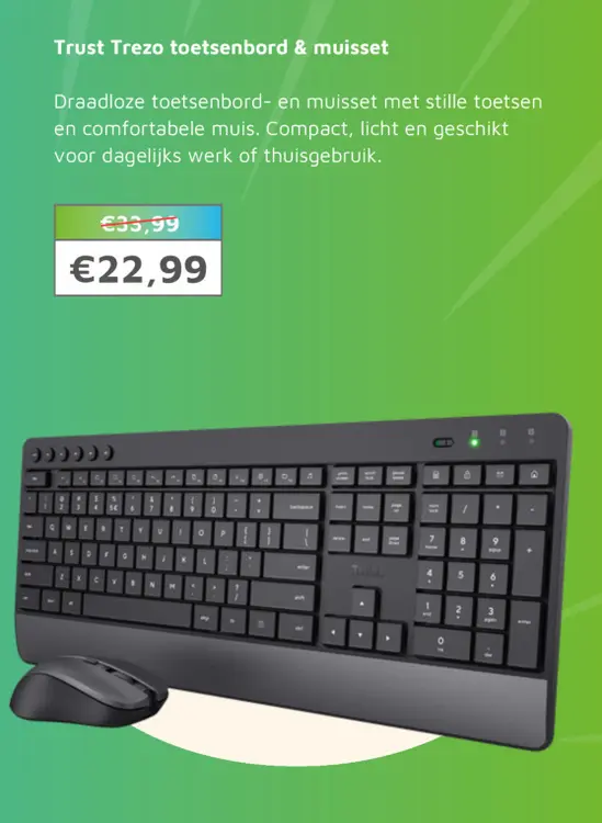Aanbieding: Trust Trezo toetsenbord & muisset